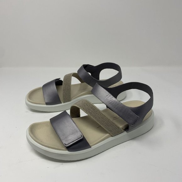 Ecco Flowt 273713 Sandals Women 5-5.5 Gravity Metallic Leather Ankle Strap S0582 - Picture 4 of 9